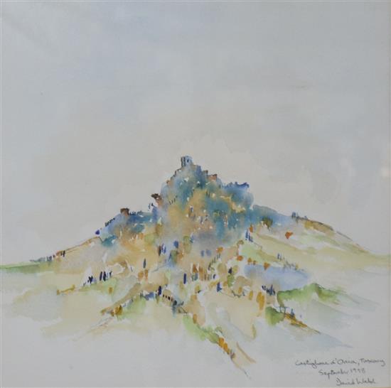 David Webb, watercolour, Castiglione dOria, Tuscany, signed and dated 1998, 26 x 25cm